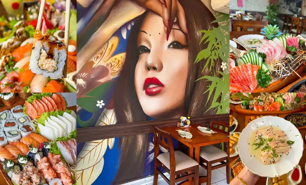 Sushis, pratos japoneses e acompanhamentos servidos no Sushi Poá